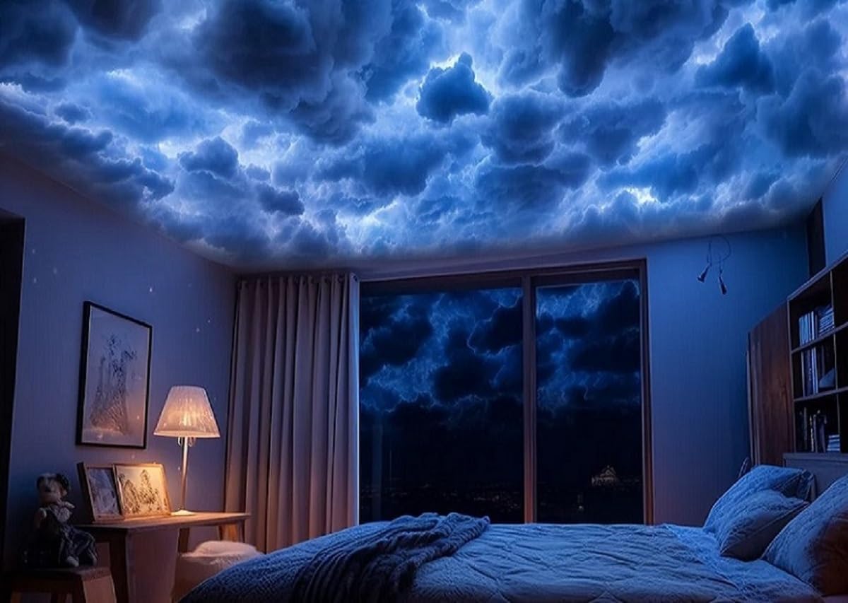 Cloud LED Lights for Ceiling. 3D Thunder Clouds Light Music Sync LED Storm Cotton Kits with Multicolor Changing Strip. Thundercloud DIY Set for Gaming Room & Basement décor 11.5 Ft