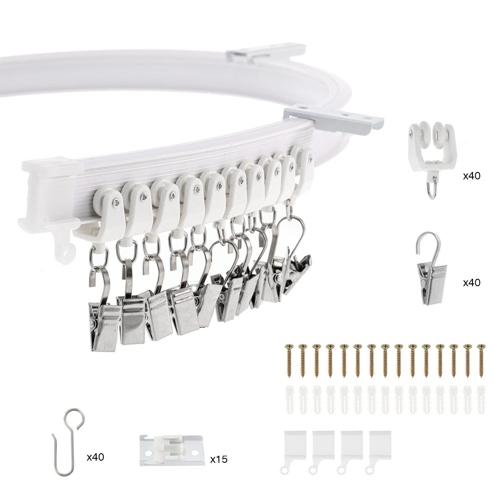 Buy 16.4ft/5M Flexible Bendable Ceiling Curtain Track,Curved Curtain