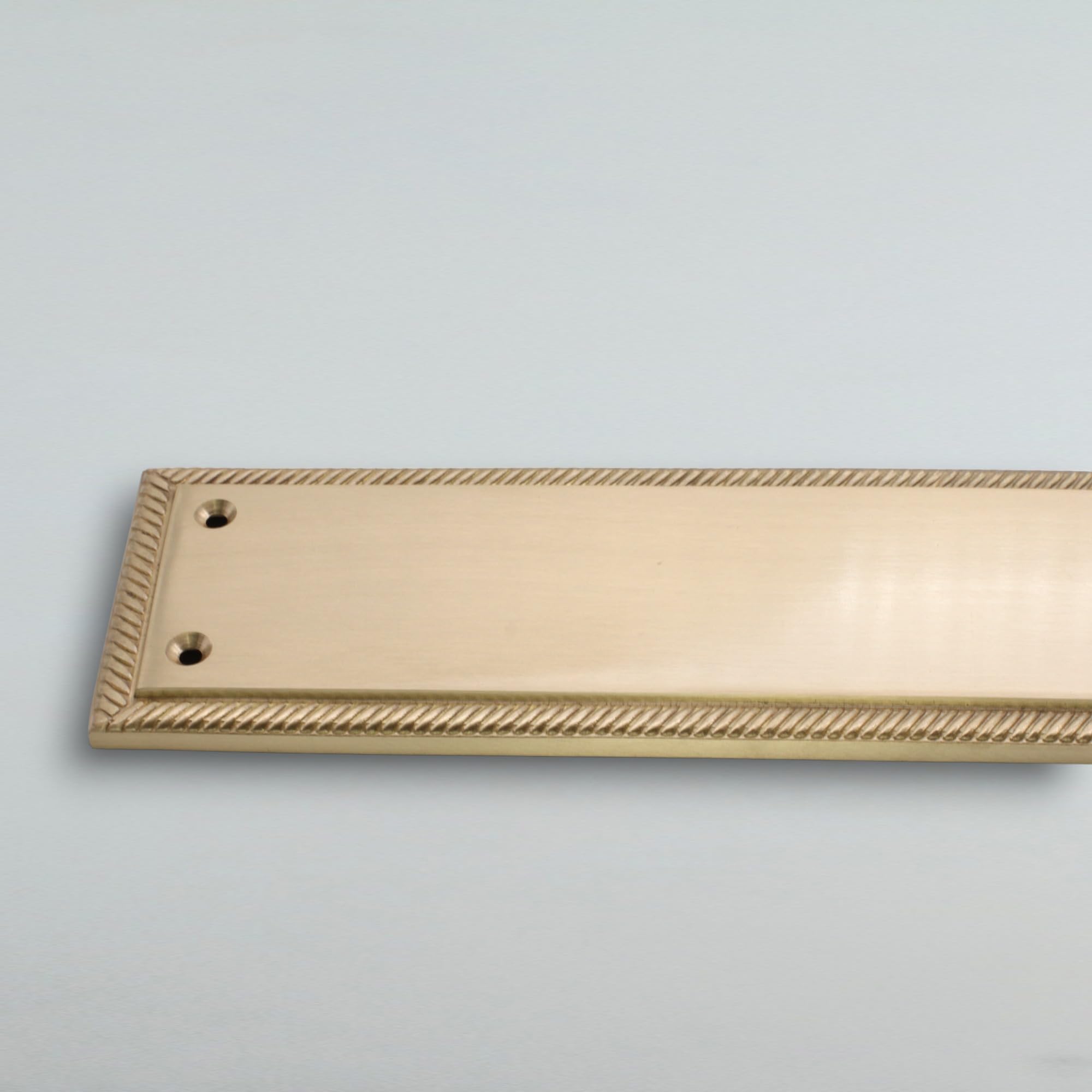 Infinity Decor Plaque de poussée carrée en laiton satiné de style géorgien 287 x 67 mm – Pour porte intérieure ou extérieure