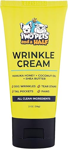Pasta para Bulldogs Wrinkle 2oz – Crema antiarrugas para perros, Bulldog inglés, Frenchie, Pug – Limpia erupciones cutáneas, bolsillos en la cola,