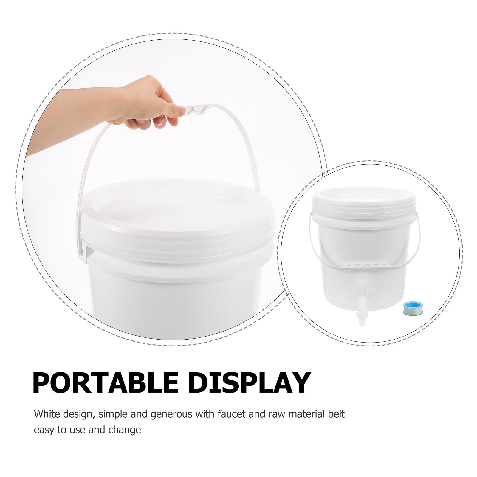 Cabilock Cubo de Agua para Acampar de Plástico Engrosado 10 Litros con Grifo y Cinta de Sellado Contenedor Portátil para Almacenamiento de Líquidos Uso Exterior Camping Senderismo