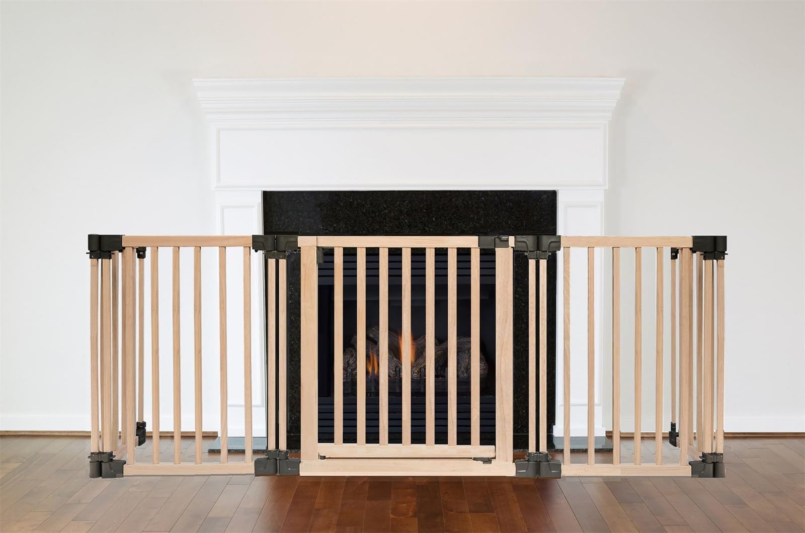 Safetots Wooden Multi Panel Fire Surround48Cm Deep X 200Cm WideNatural Wood76Cm TallBaby And Toddler Fire Guard from B&Q