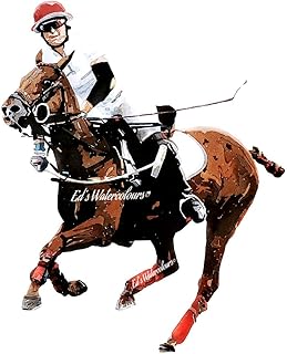 Female Polo Player - Print Watercolour, polo art, polo player print, polo player décor, polo player Watercolour Print