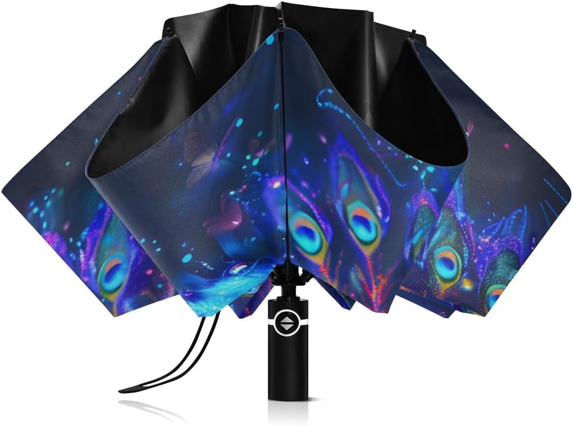 ALAZA Folding Umbrella Inverted Umbrella Automatic Open Close Compact Umbrella Portable Large for Rain Sun UV Protection Windproof