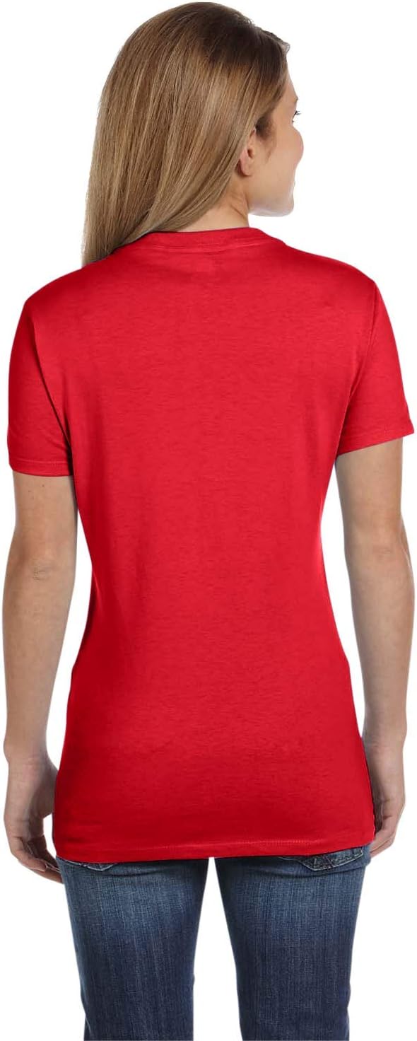 Ladies' 4.5 oz., 100% Ringspun Cotton nano-T V-Neck T-Shirt 2XL ATHLETIC RED