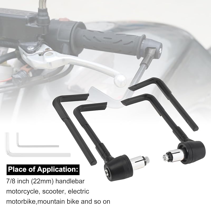 Windance 7/8" Alumínium Fék és Kuplung Kar Védő - Univerzális Motorkerékpár, Robogó, ATV és Hegyi Kerékpár Kormányvédő Szett Fekete