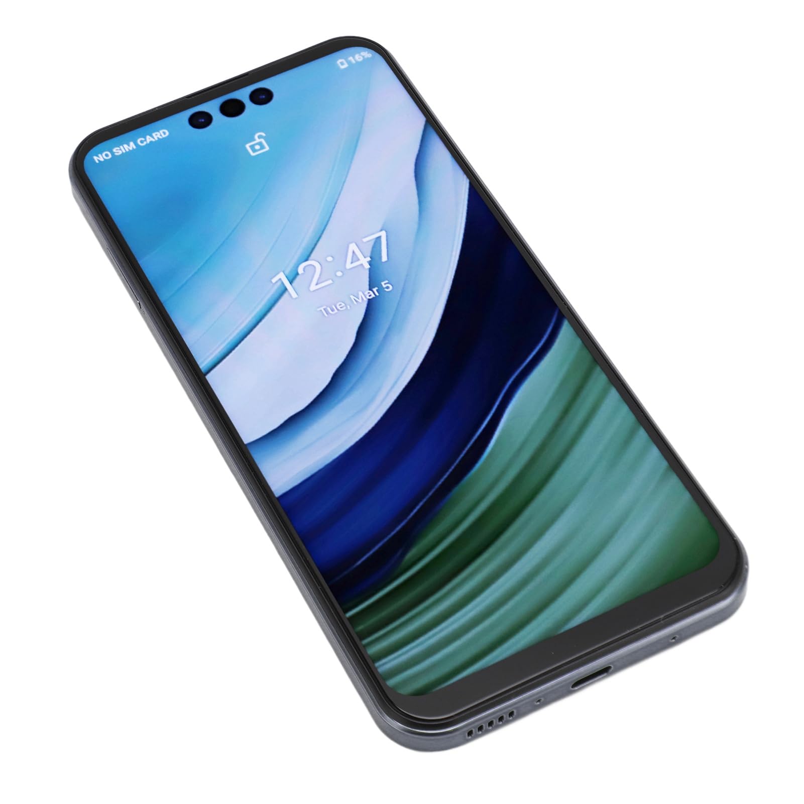 Generic Telefon Odblokowywania Twarzy, Doskonała Reprodukcja Kolorów 6,7 -calowa Ekran HD 16MP PRZEDNI PRZEDNIE 32MP Tylna Kamera Telefon Komórkowy do Oglądania Filmów (BLACK)