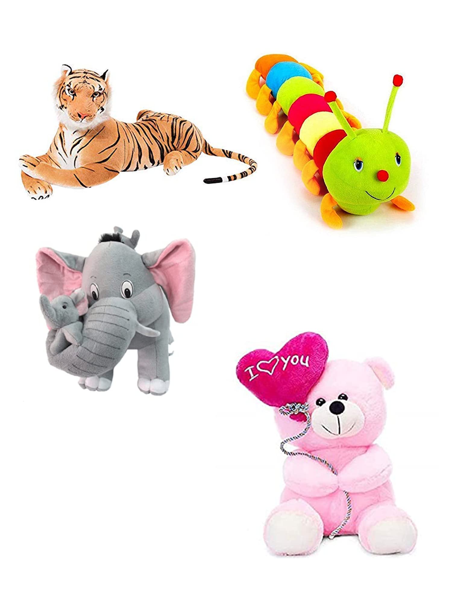 CMS Crop Tiger, Elephant, Catterpillar, Baloon Teddy Soft Toy, Baby Toys, Kids Toy, Toy for Girl, Birthday Gift for Girl/Boys, Combo Pack of 4 (B09K8WX765) Amazon Price History, Amazon Price Tracker