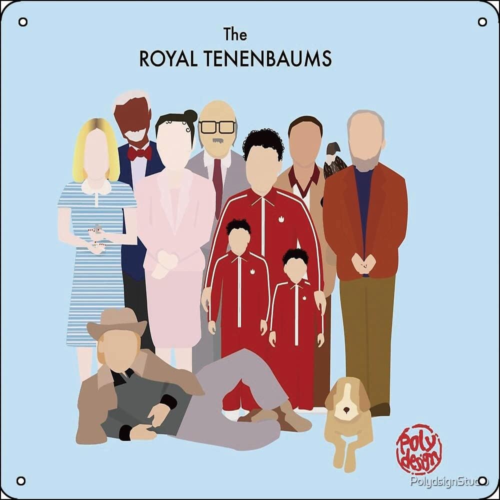 JitipozyThe Royal Tenenbaums Canvas Print Metal Sign 12 x 12 inches Funny for Home Man Cave Garage Wall Decorations