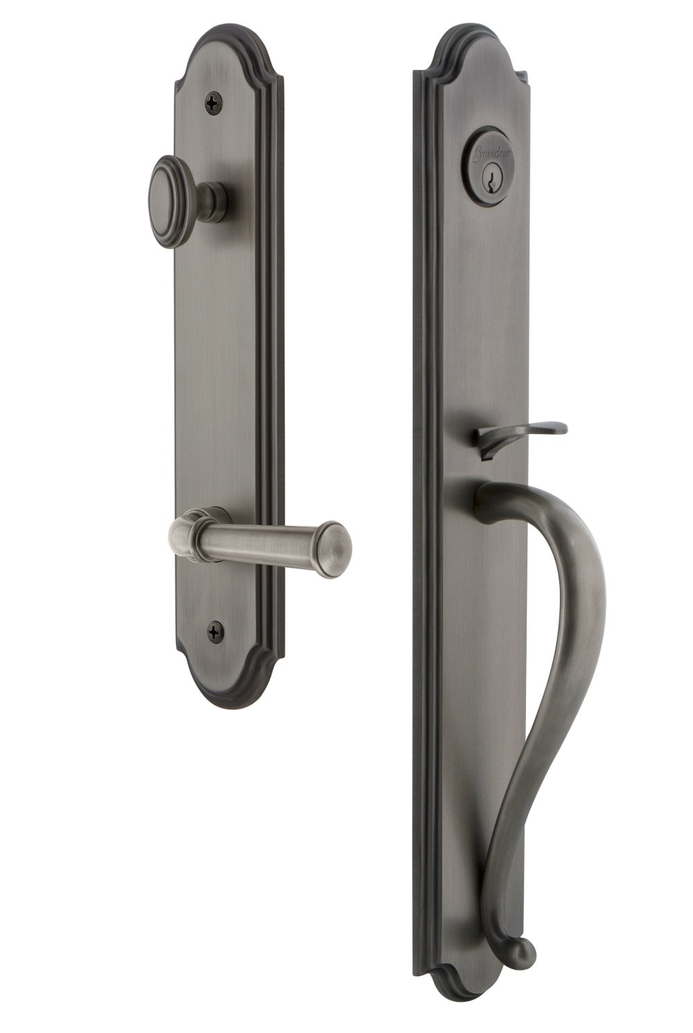 Grandeur 846789 Hardware Arc One-Piece Handleset with S Grip and