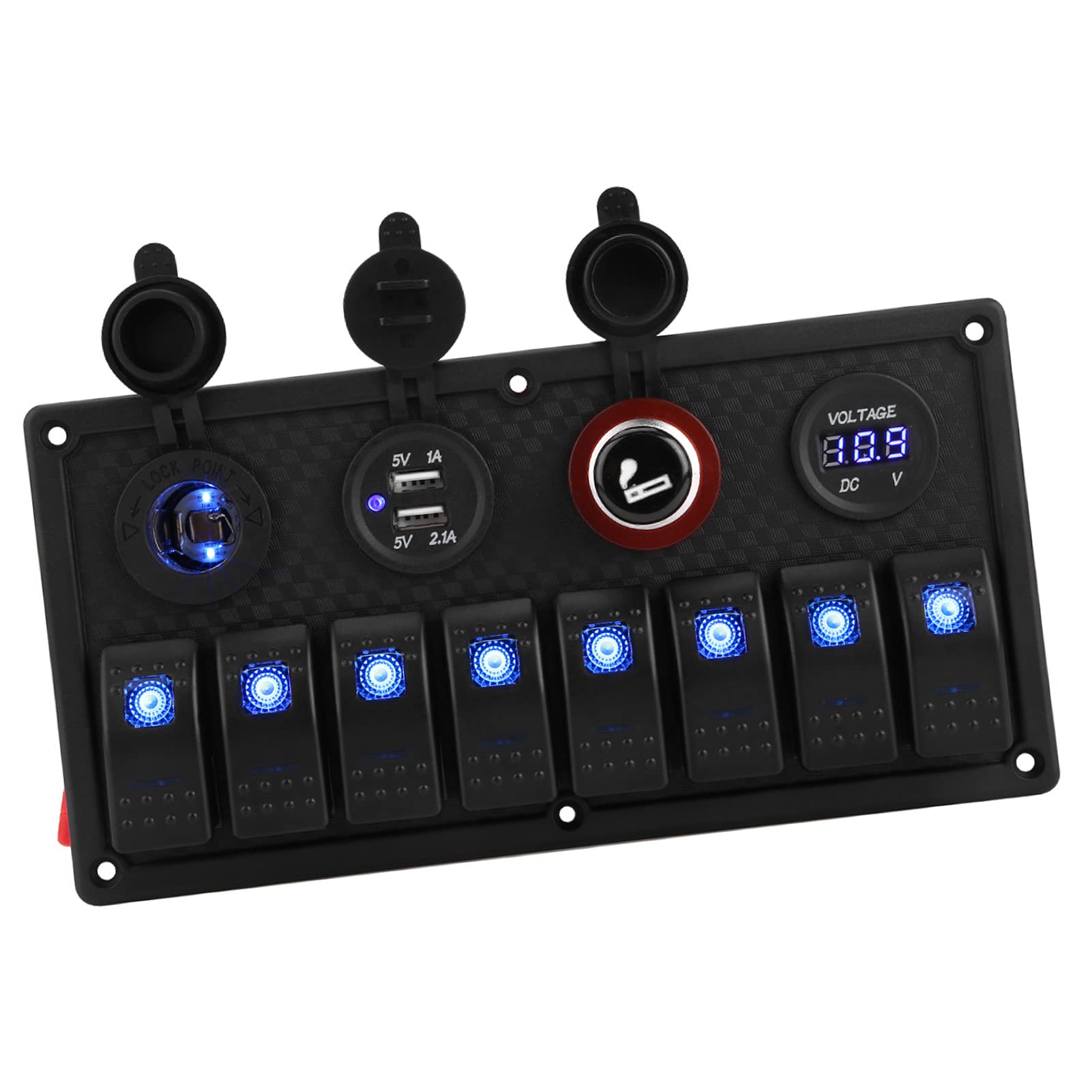 Amazon.com: Marine Boat Rocker Switch Panel 8 Gang with Dual USB