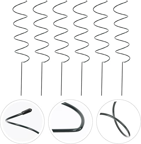 Miniatura 3 de Cabilock Juego de 6 estacas en espiral para plantas de hierro para uso en jardín e interior, fácil de instalar