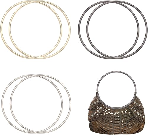 CHGCRAFT 6 asas redondas de metal para bolso, asas de repuesto, accesorios para bricolaje, bolsos, bolsos, bolsos de mano, bolsas de mano,