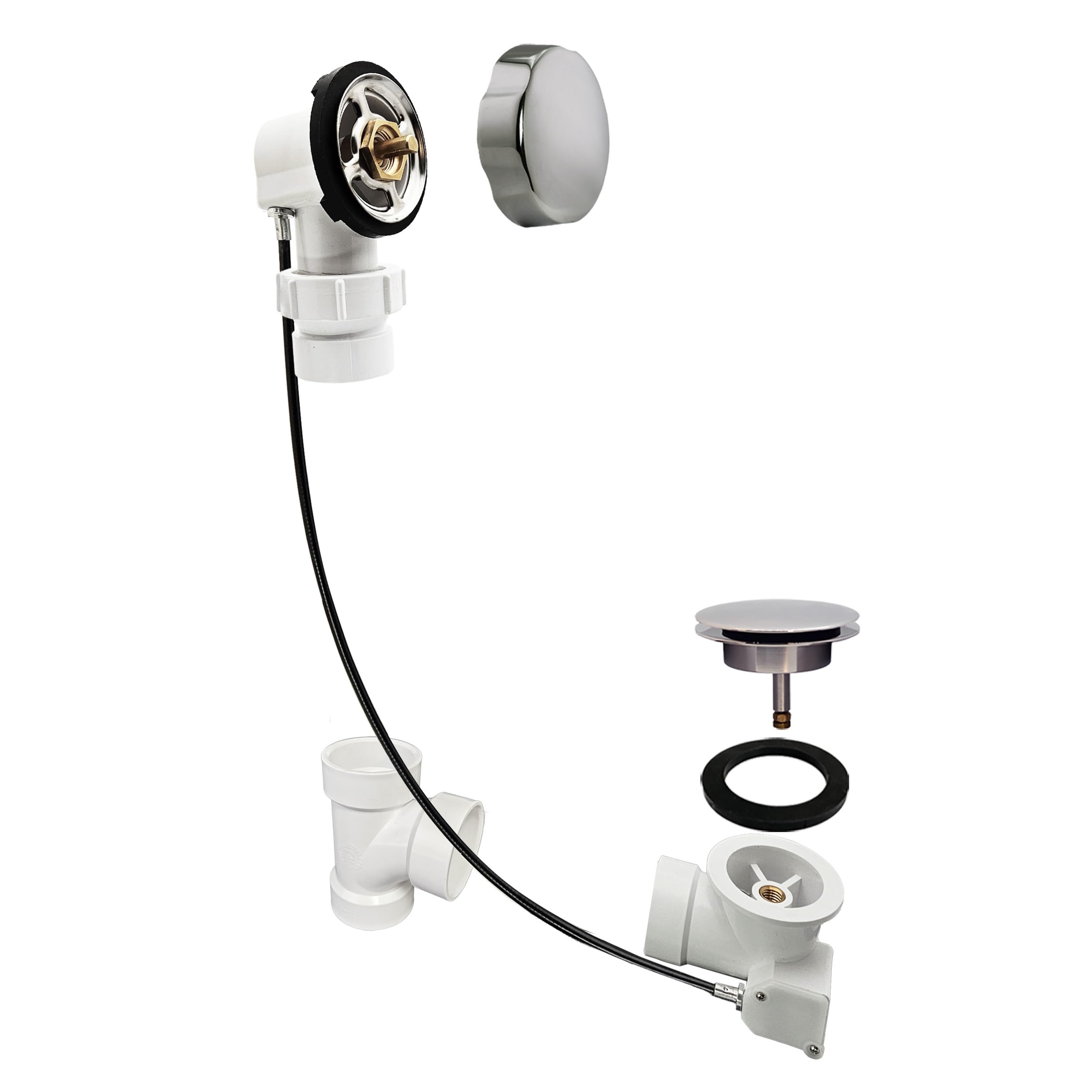 Câble d'évacuation Westbrass D50p35bj-05 en PVC SCH 40 et rotule nickel poli 88,9 cm