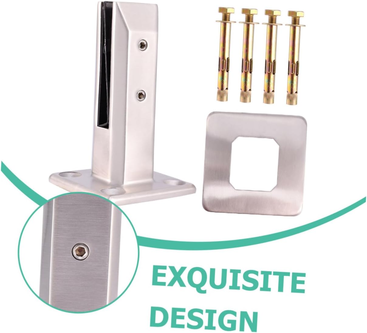 POPETPOP Stainless Steel Glass Clamp Durable Punch Holder for Fixing Stainless Steel Construction for Daily Use Bright Silver Finish