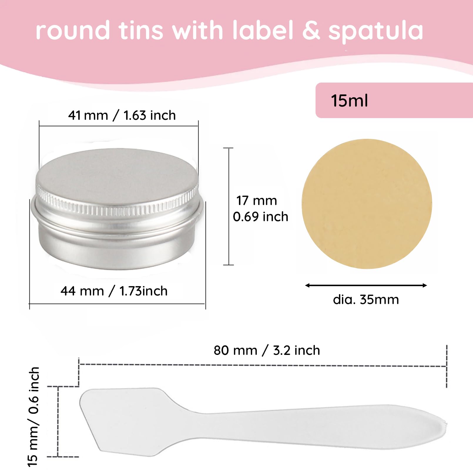 PQPAUTY Lot De 10 Pots Aluminium 30ml Rouge Avec Couvercle - Bocaux Cosmétiques Réutilisables