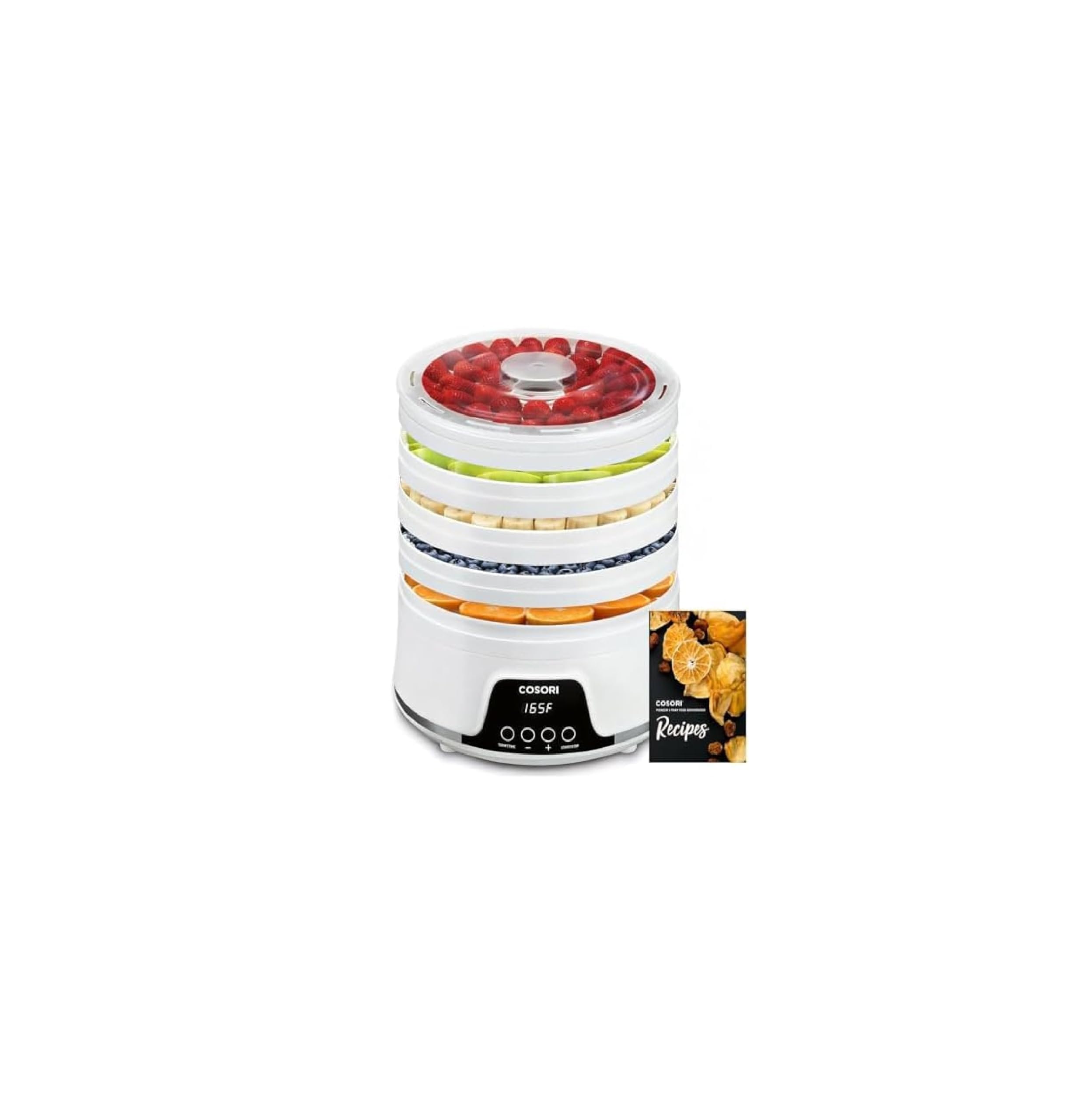 COSORI Deshidratador de Alimentos, 5 Bandejas sin BPA, 165°F Control de Temperatura, Temporizador 48H, 350W para Frutas, Verduras, Carne y Snacks para Perros, con 50 Recetas