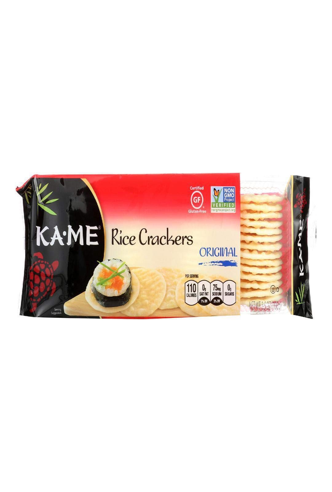 KA-ME Rice Crunch Crackers - Plain - 12 Packages (3.5 oz ea)