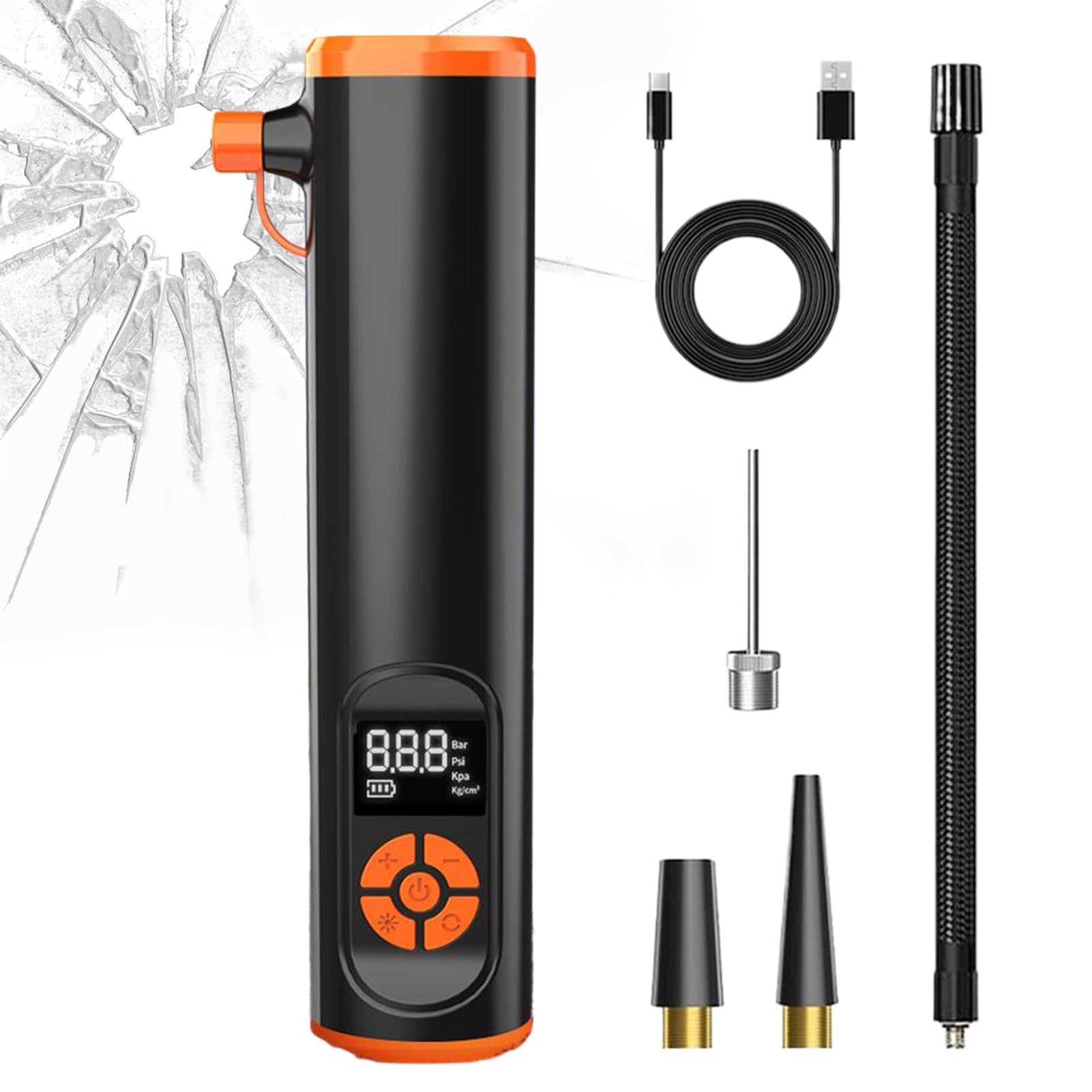 Gonfleur de pneu portable pour les voyages en voiture et sorties moto le week-end