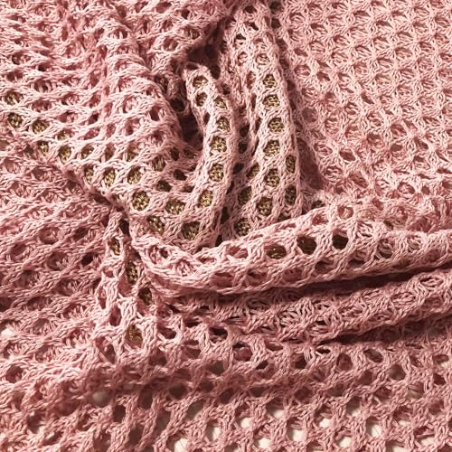 CORIRESHA Women's Summer Star Crochet Sweater Scoop Neck 3/4 Sleeves Hollow Out Knit Beach Cover Up4