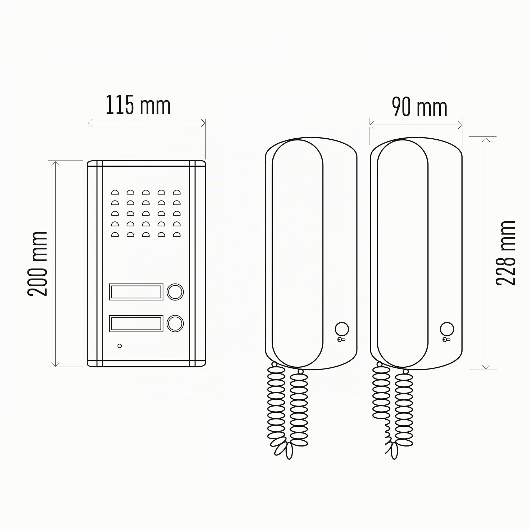 EMOS Juego de intercomunicador de Audio para Dos participantes, Montaje en Superficie, diseño Elegante, intercomunicador/Kit de Audio con Posibilidad de Abrir Puertas, fácil de Usar