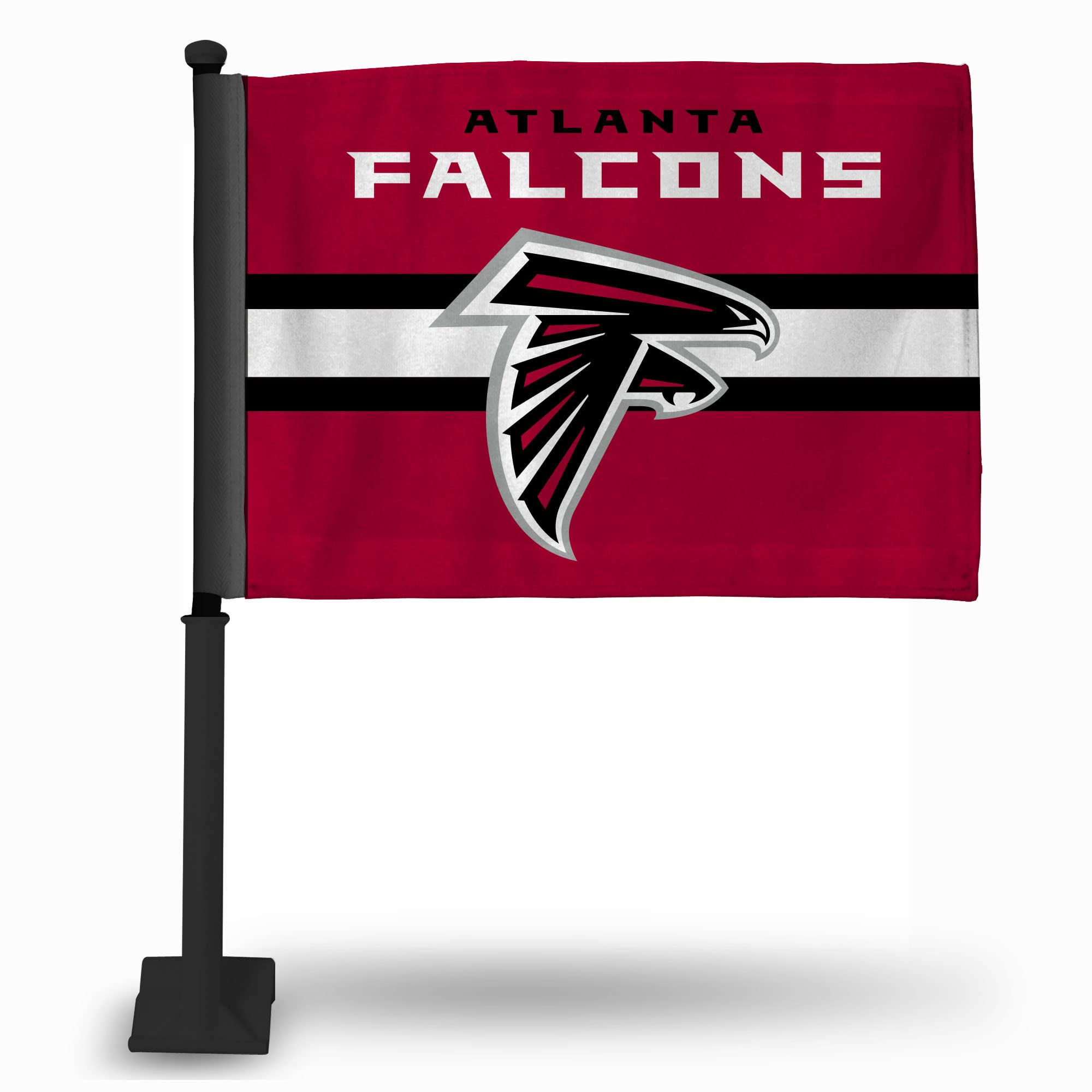 Drapeau de voiture Atlanta Falcons NFL avec mât noir double face Rico Industries