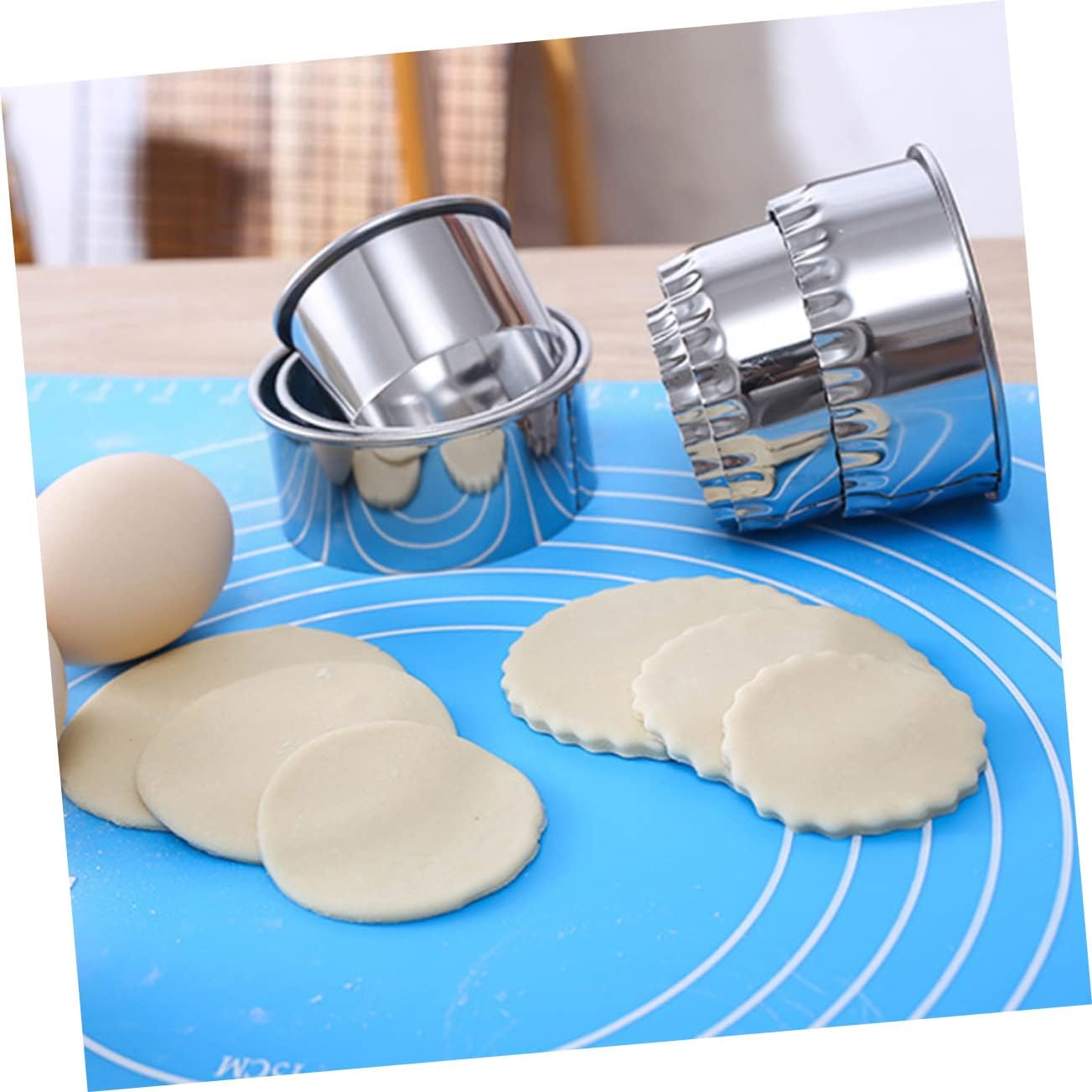 6pcs Stainless Steel Dumpling Wrapper Molding Set Cutters Round Efficient Easy to Clean Space Saving