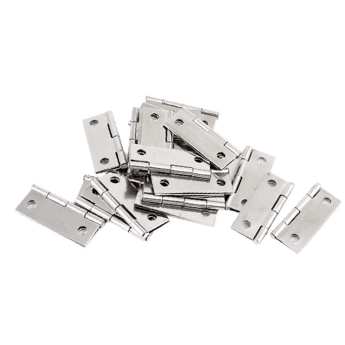 X-DREE 20 Pcs Screw Mounted Silver Tone Stainless Steel Door Hinges 1.5"(Cerniera per porta in acciaio inossidabile con tono argento a vite, 20 pezzi, 1,5' '