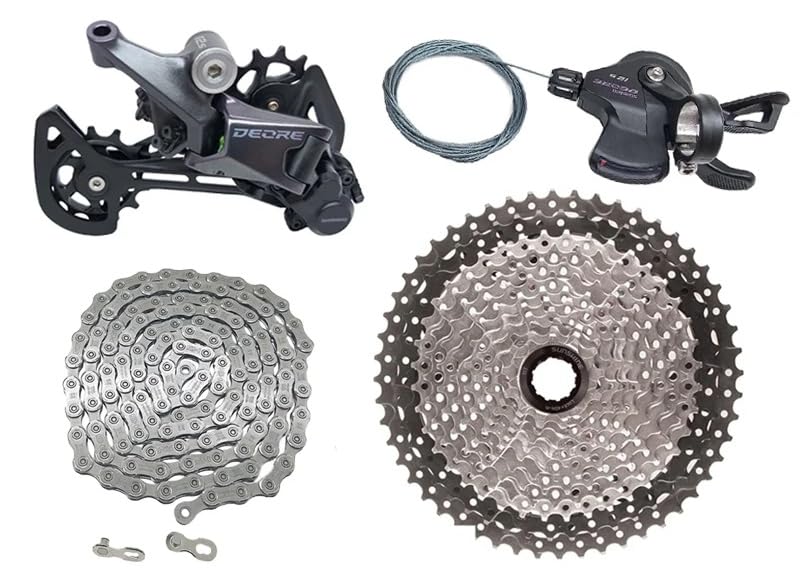 GAREGEAR M6100 12s Groupset - 1x12s (SHIFTER + DERAILLEUR + CHAIN + CASSETTE) Set, 12 Speed Shifter Lever SL-M6100-R, Derailleur RD-M6100-SGS, Pro MTB Groupset (52T)