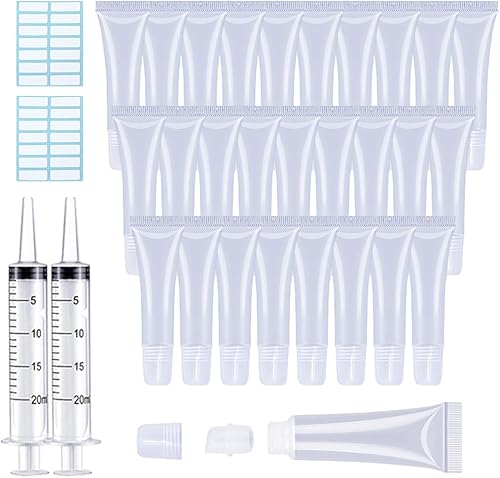 AMORIX 50 tubos de brillo de labios de 0.5fl oz, recipientes transparentes para brillo de labios, tubos vacĂos para apretar cosmĂ©ticos para AMORIX 50 tubos de brillo de labios de 0.5fl oz, recipientes transparentes para brillo de labios, tubos vacĂos para apretar cosmĂ©ticos para