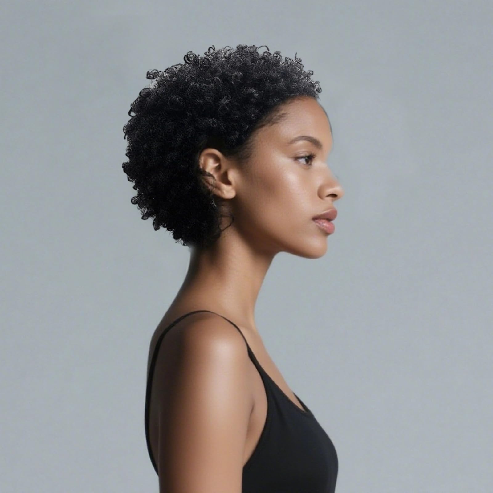 Pixie-Perücke, kurze Afro-Lockenperücke, schwarze Lockenperücke für Damen, Kunsthaar