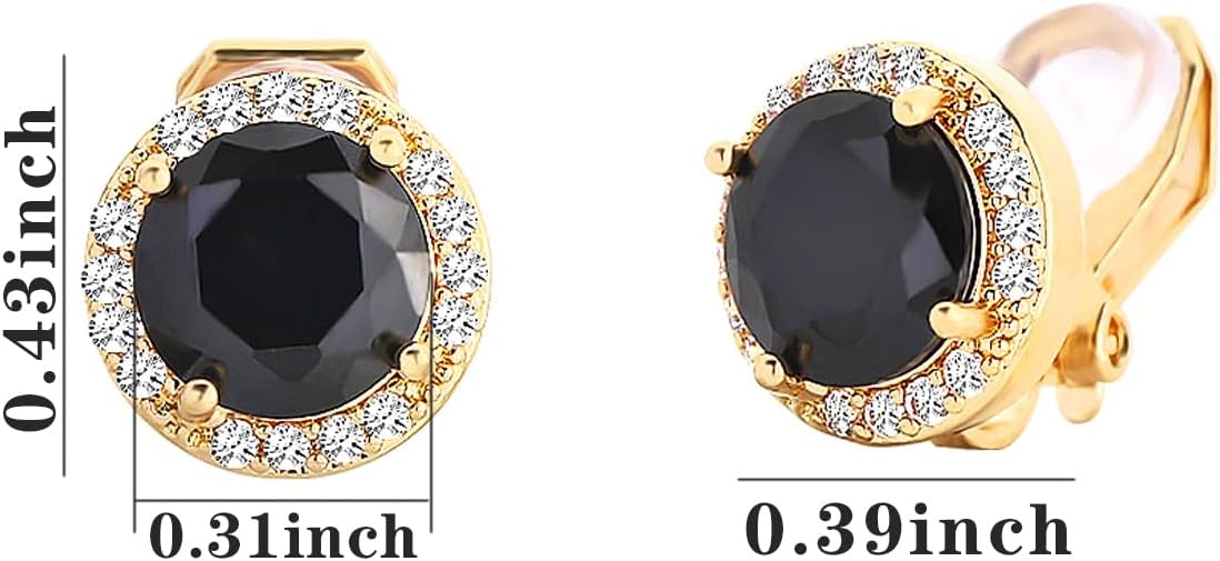 NEWITIN 8 Pairs Clip On Halo Earrings for Women Crystal Earring Inlaid Cubic Zirconia Stud Charming Fashion Wedding Earring Non Piercing Clip on Earrings for Women - Image 2