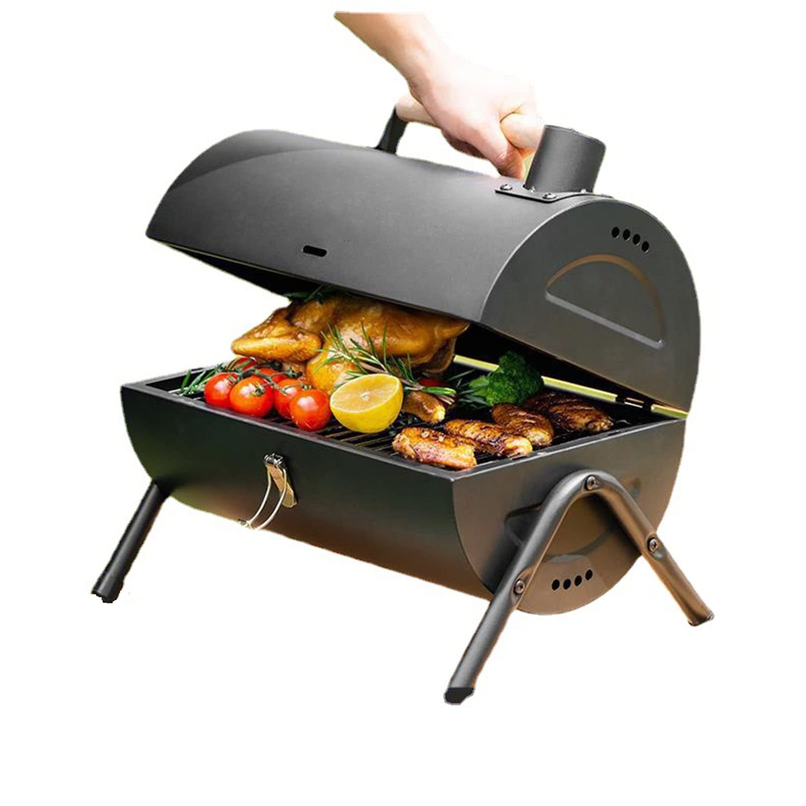 Barbecue à charbon portable et pliable compact pour 3 à 5 personnes