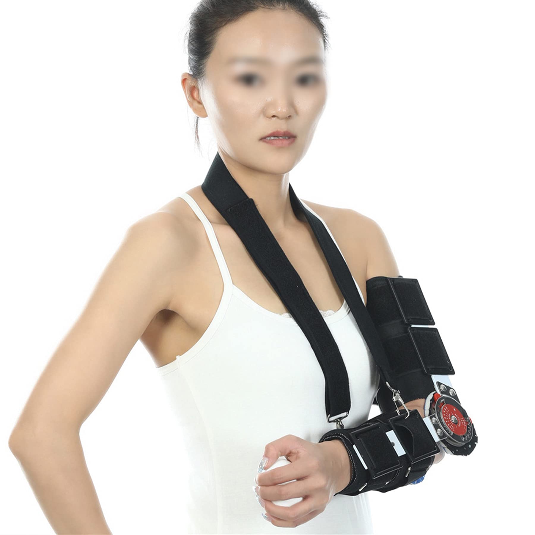 Supporto Gomito Incernierato ​Traspirante Regolabile per Gomito Supporto per Recupero da Lesioni Supporto per Frattura Stabilizzatore per Stecca per Adulto Supporto Regolabile,Right