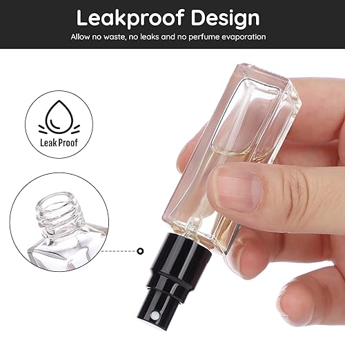 Miniatura 10 de Segbeauty Botellas de perfume de vidrio, paquete de 5 botellas de perfume recargables de 0.3 fl oz (0.3 fl oz), portátil, a prueba de fugas, botella