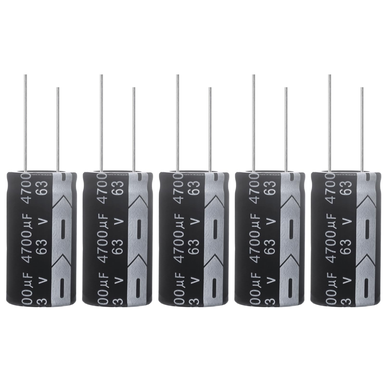 4700uF 63V 22x40mm Electrolytic Capacitor 4700 UF MFD 63 Volt 0.87x1.57in Aluminum Capacitors (Pack of 5) Capacitance Meters