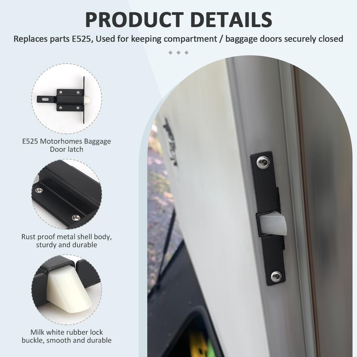 4pcs RV Baggage Door Latch Compartment Trigger Latch Recess Mount fit for Fleetwood, Monaco and Winnebago Style RV Motorhome 3 Inch Between Holes