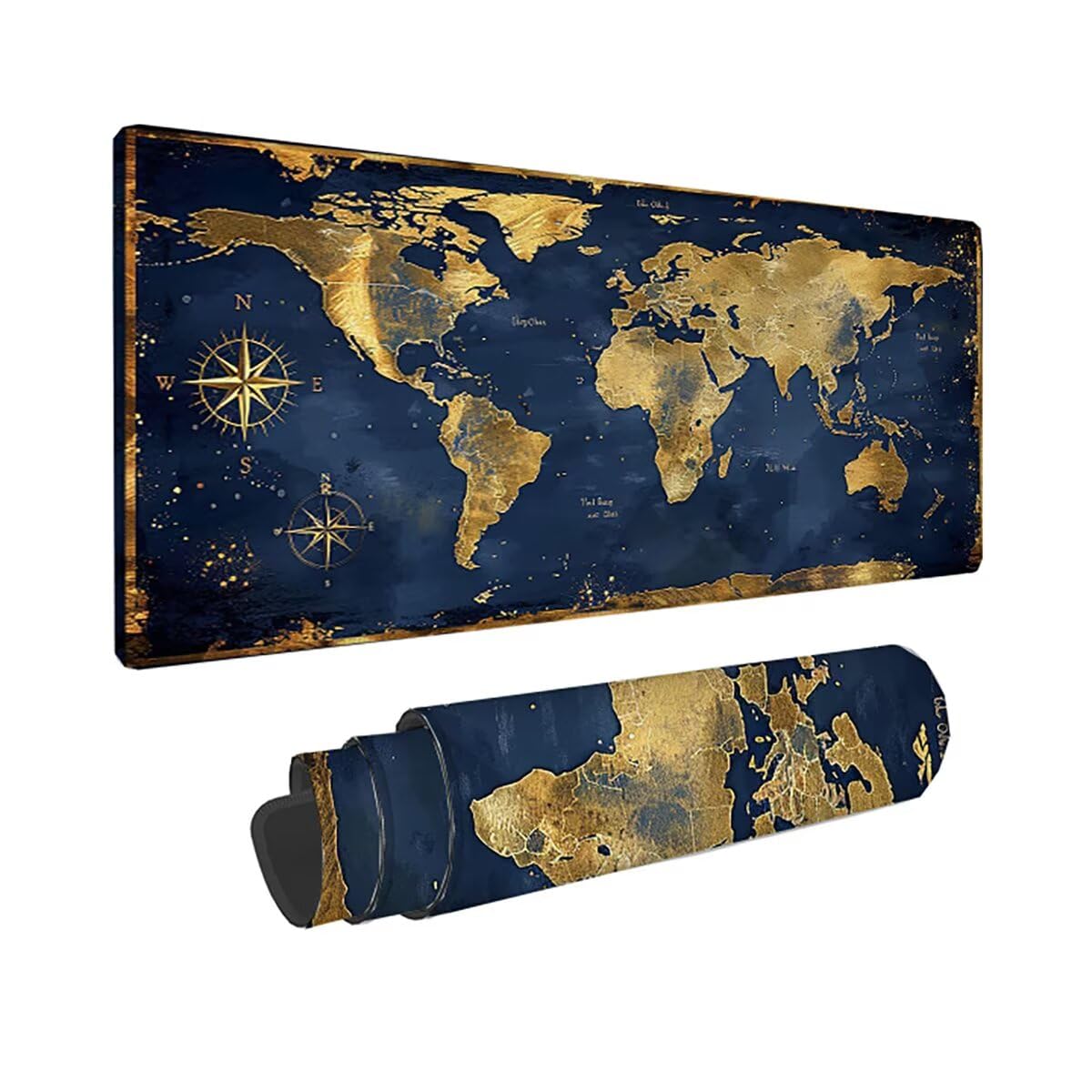 Tappetino per Mouse Gaming XXL 1200x600x3mm – Ufficio Mousepad Grande – Migliora la Velocità e la Precisione – Tenuta Stabile – Sottomano per Ufficio e Casa Accessori Scrivania – Mappa Giallo LMDT8988