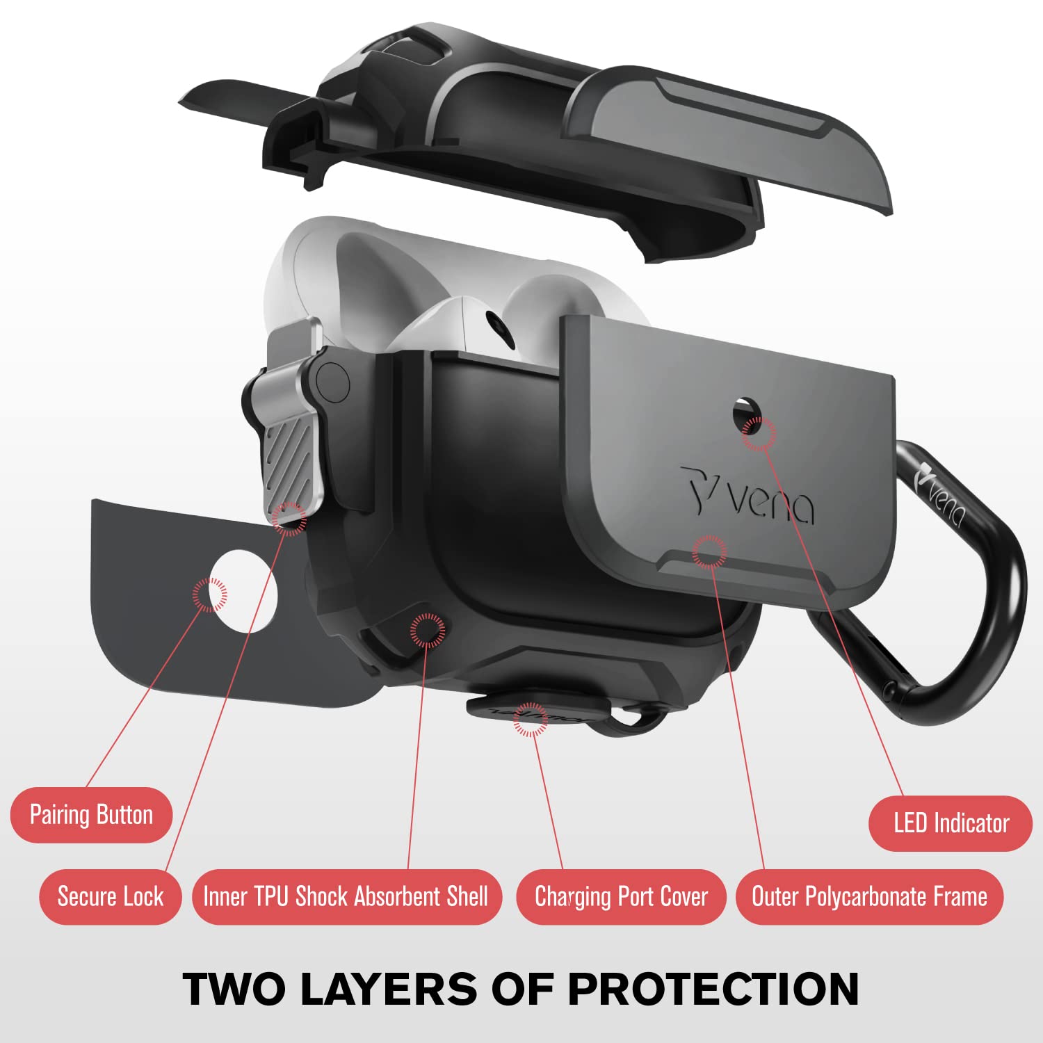 Vena vArmor Rugged Case Compatible with Apple Airpods 3 2021 - Image 2