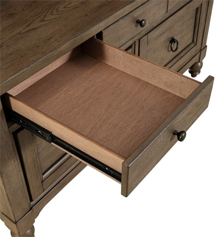 LIBERTY FURNITURE INDUSTRIES, INC. Americana Farmhouse Credenza & Hutch - Dusty Taupe