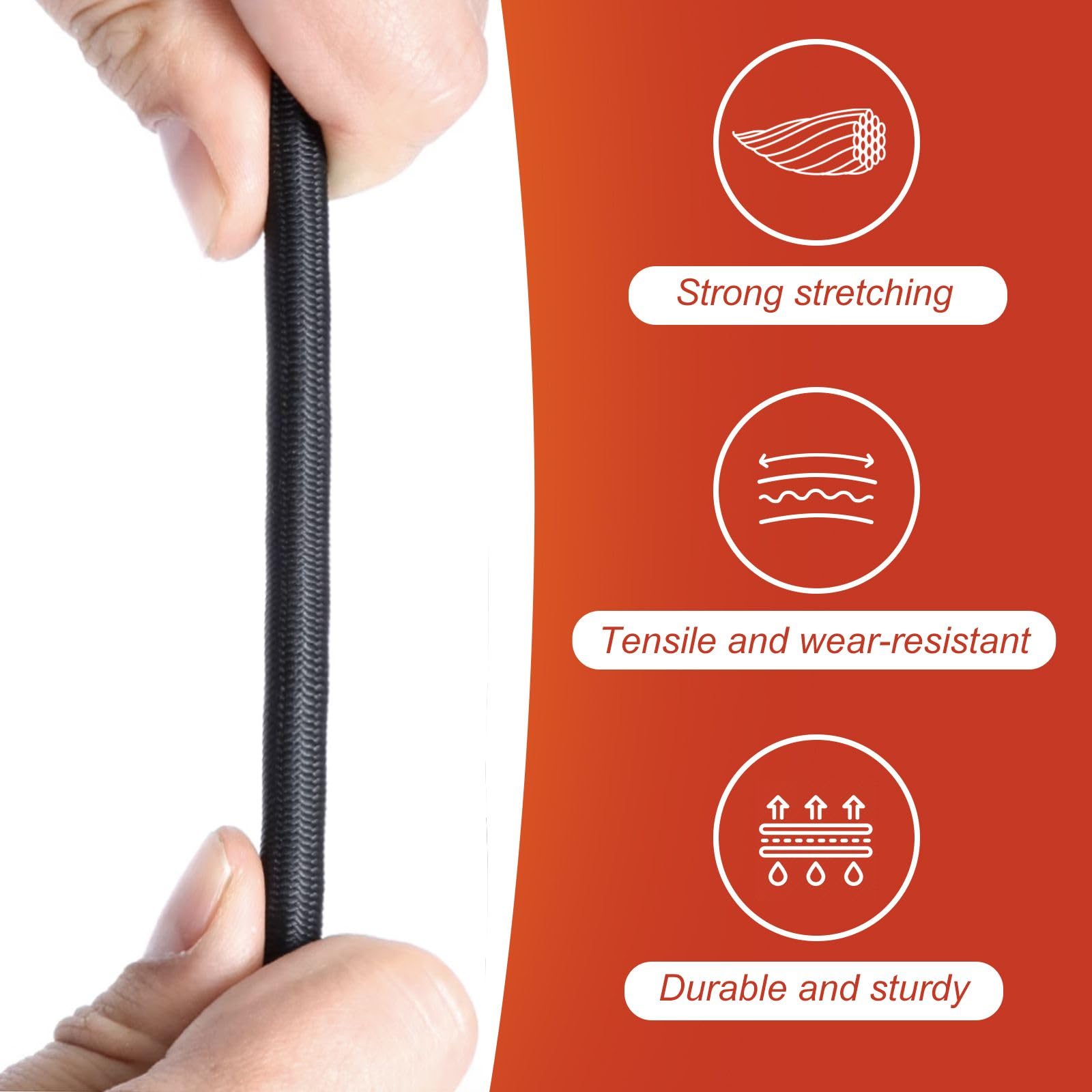 Corda Elastica In Gomma 3mm X 10m - 2 Pezzi Per Fai Da Te, Campeggio E Fissaggio - Foto 5