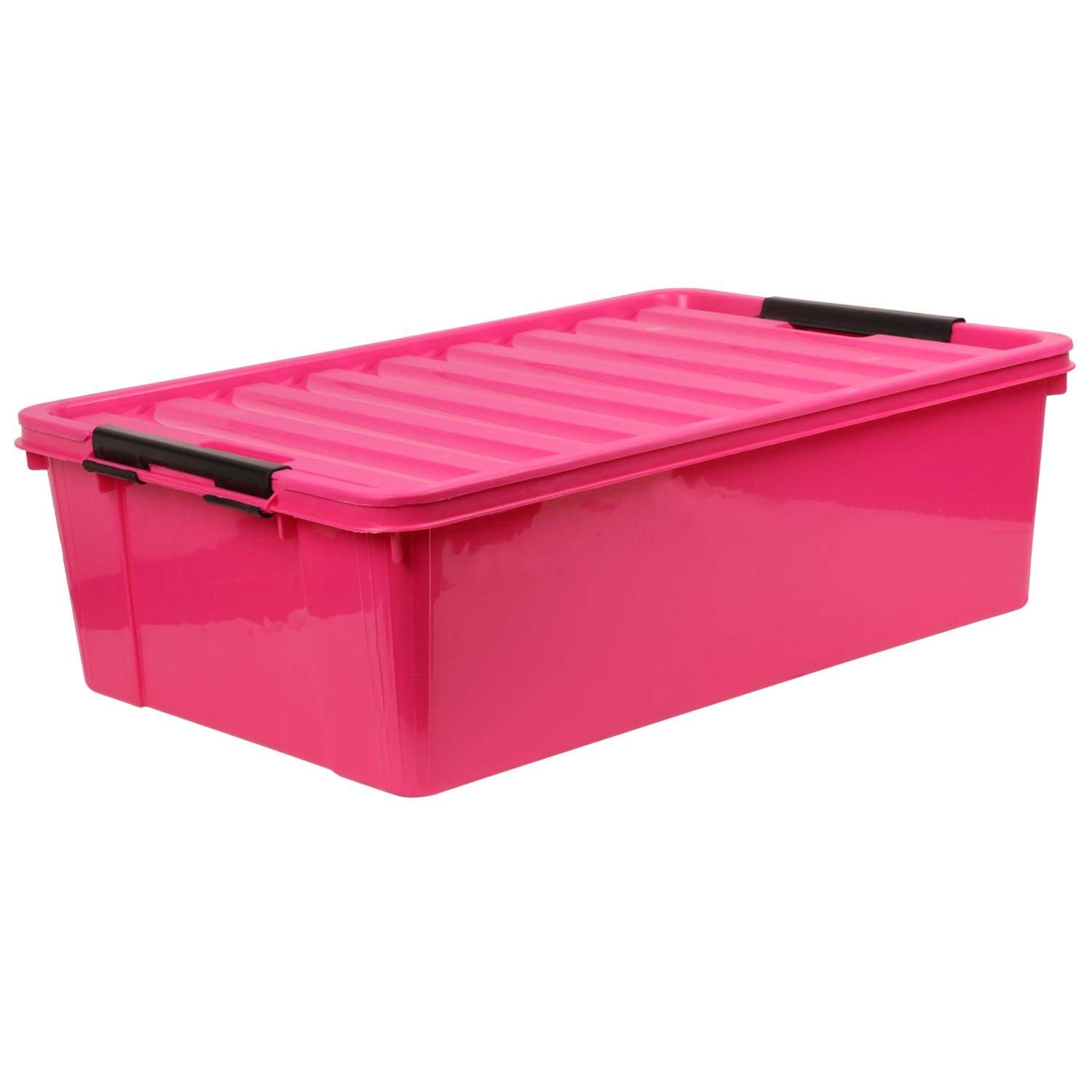 THE QUIRK BOX Plastic Storage Box with Lid 40 litres Pink Amazon