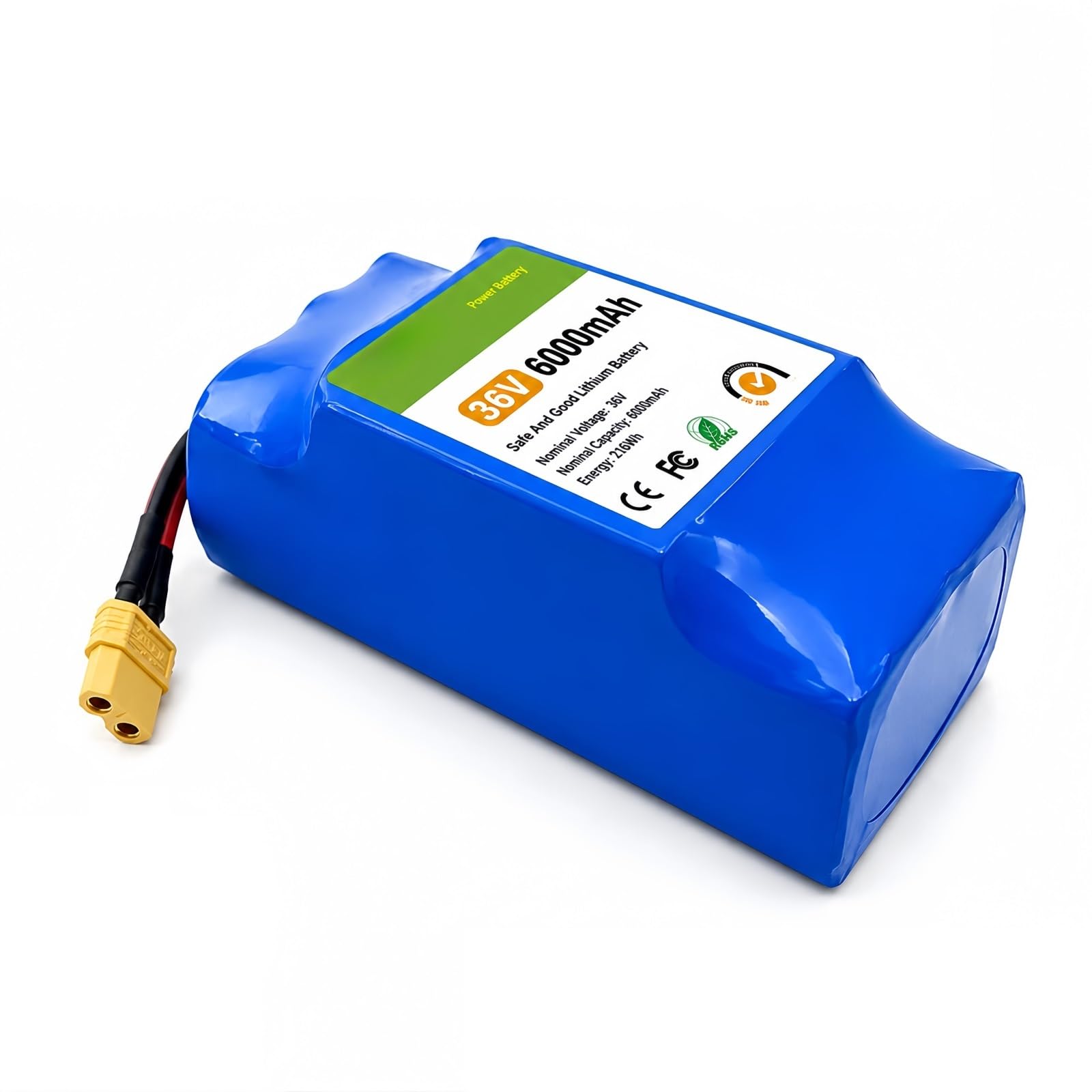Batterie Lithium Rechargeable 36V 6Ah Pour Trottinette Auto-Équilibrée, Hoverboard Et Monoroue Électrique, Batterie De Remplacement Li-Ion 10S2P, Sortie 27,5V-42V, BMS Intégré, Décharge Max 30A