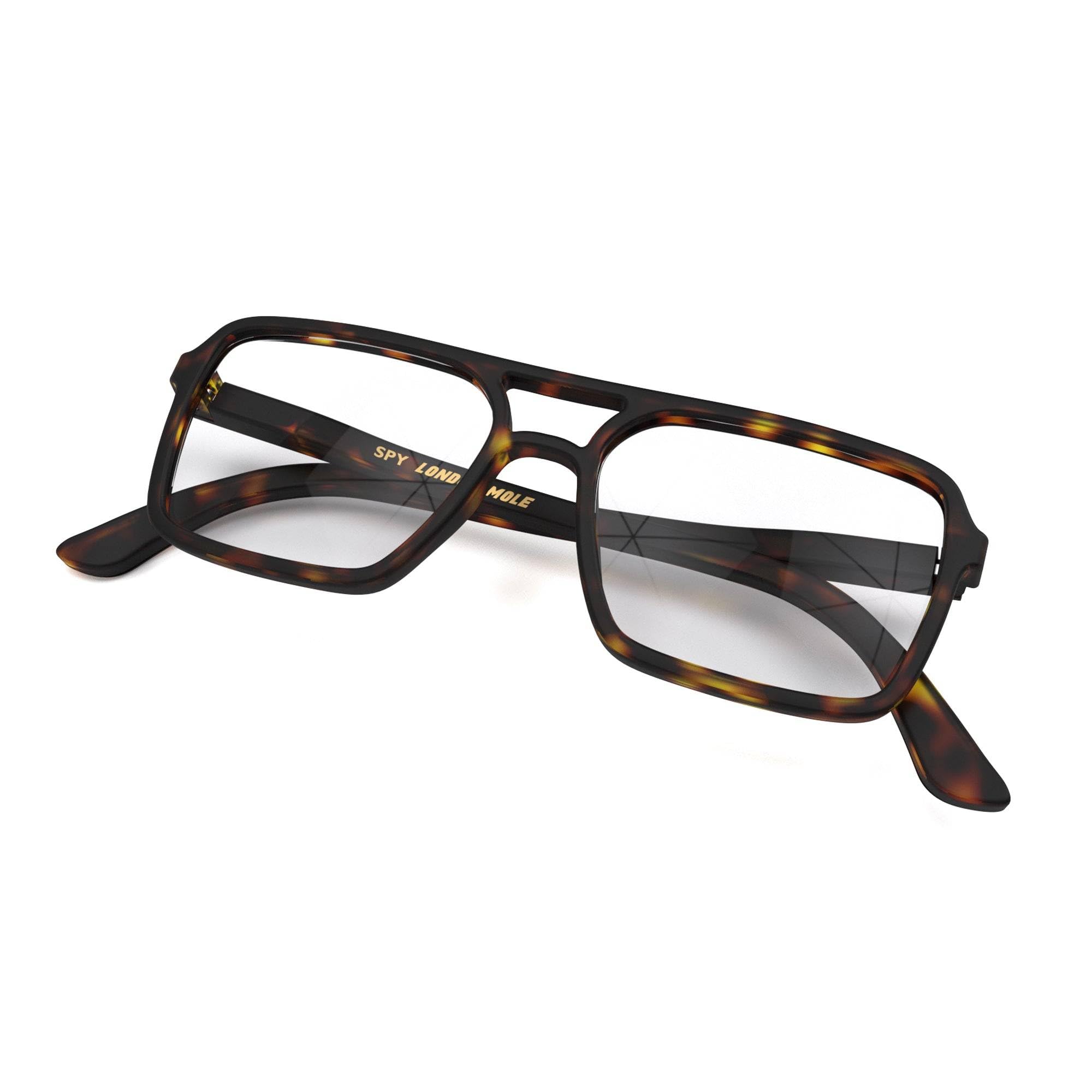 LONDON MOLE® Spy gafas de lectura | Cool lectores de piloto en forma de cuadrado | Unisex para hombres y mujeres | Bisagras de primavera