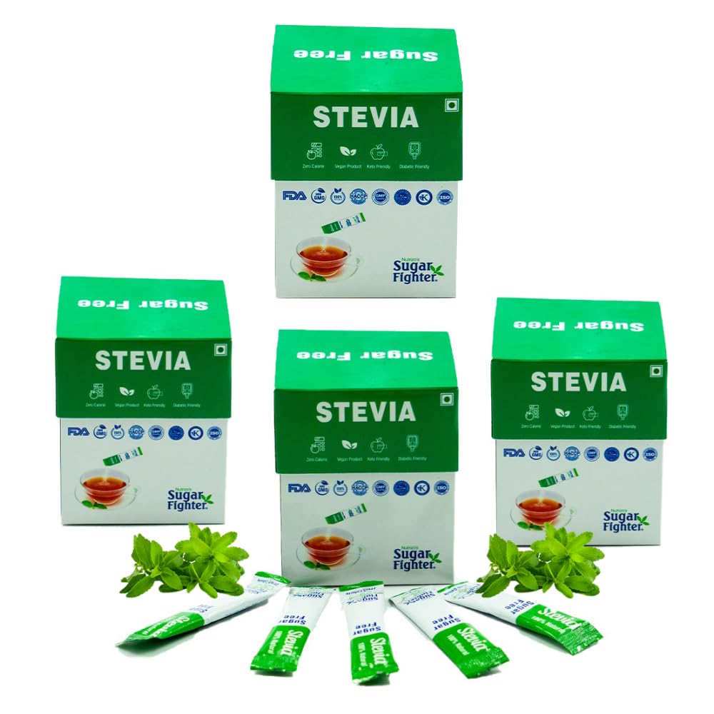 Sugar Fighter Stevia Sachets Box - Zero Calories & Fat Free Sweetener - Natural Stevia - Sugar-Free Combo - 50 Sachets ( Pack of 3) (B07Q5WZNSB) Amazon Price History, Amazon Price Tracker