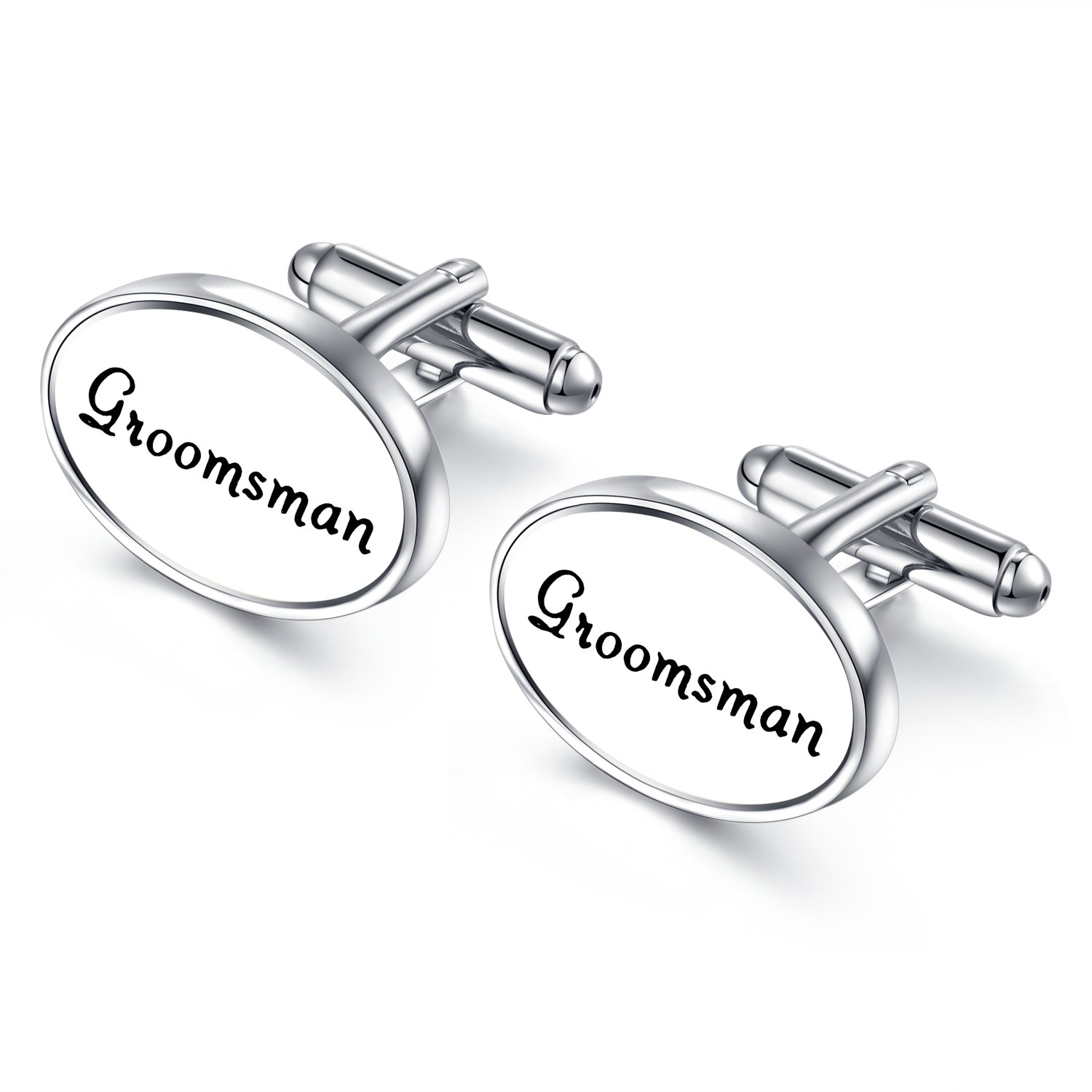 HONEY BEAROval Wedding Cufflinks for Mens Shirt Marriage with Gift Box