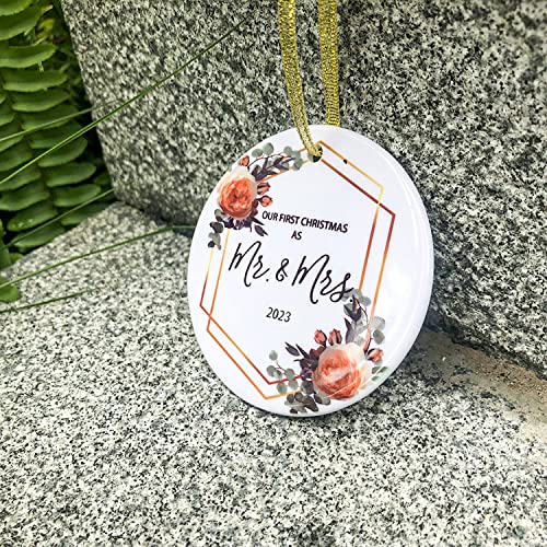 Kooer 2023 Our First Christmas As Mr & Mrs 1St Christmas Ornament Wedding Gift Newlywed Gift First Christmas Ornament Bridal Shower Gifts #TOP1