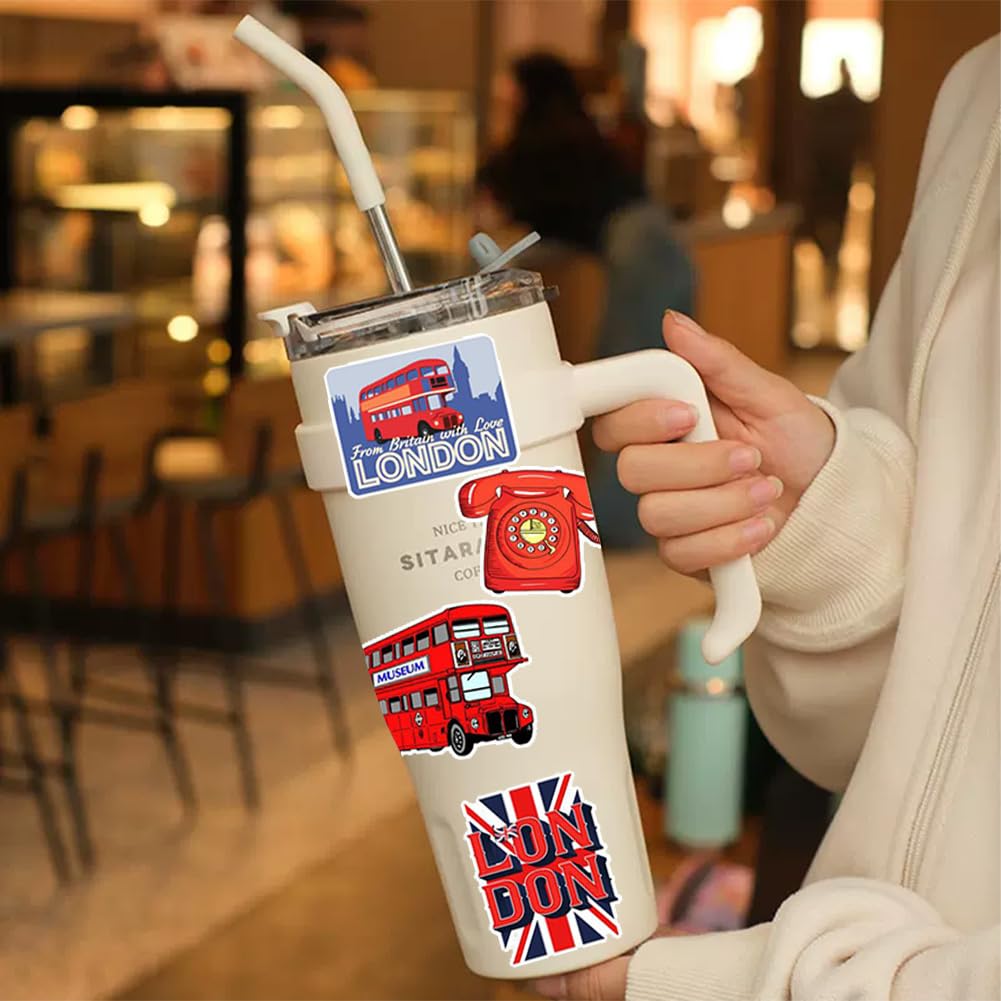 Lot De 50 Autocollants Londres Bus Rouge London Pour Enfants En Vinyle Imperméable Pour Vélo, Moto, Graffiti Pour Ordinateur Portable, Bagages, Garçons Et Filles