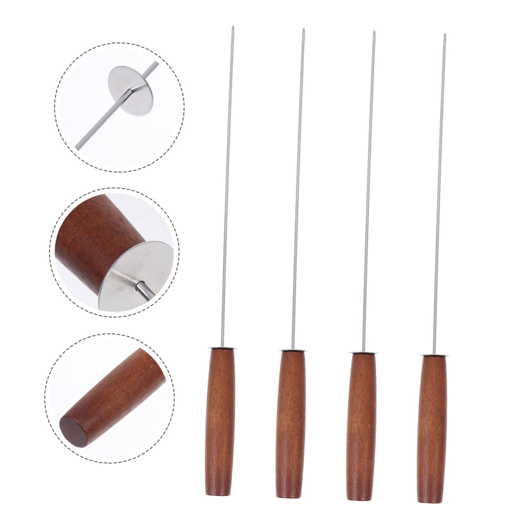 4 pezzi Bastoncini per barbecue Spiedini piatti Aghi per bastoncini per barbecue Spiedini in metallo per Shish Kabob Spiedini per griglia Bastoncini per spiedini in metallo Spiedino per griglia Kit