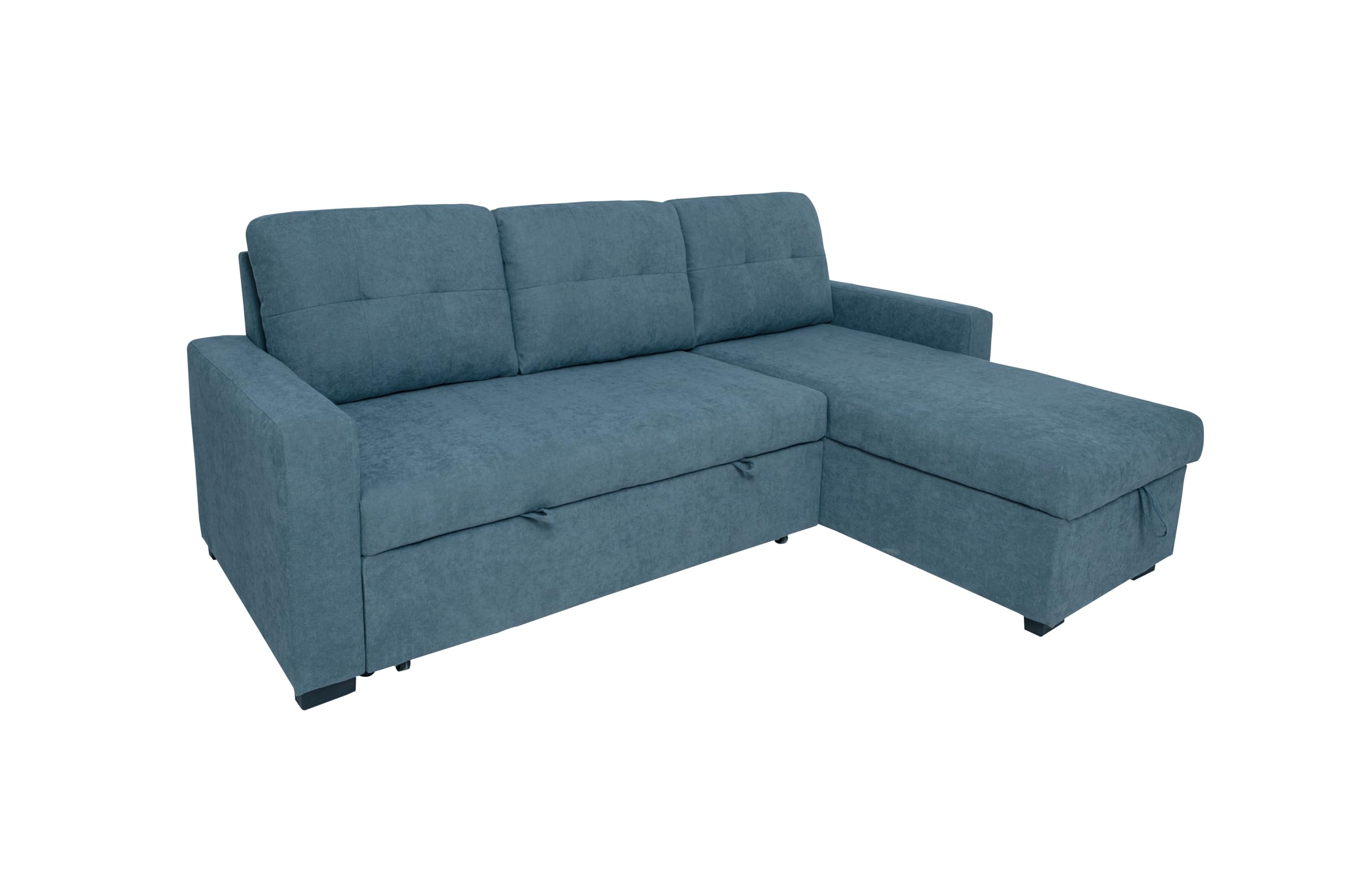 MUEBLIX.COM - Sofa 3 Plazas Chaiselongue Ojuel, Chaiselonge Intercambiable, Asientos y Respaldo Acolchados, Sofa Chaiselongue Cama con Arcon, Sofas de Salón Modernos, Color Gris